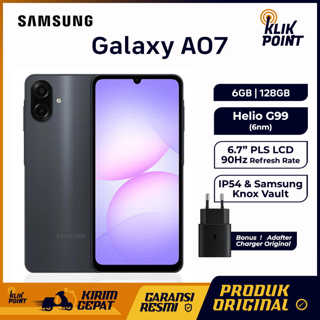 Samsung Galaxy A07 6/128GB Terbaru 2025 HP Murah Original 100% handphone Samsung 1 Jutaan Terbaik