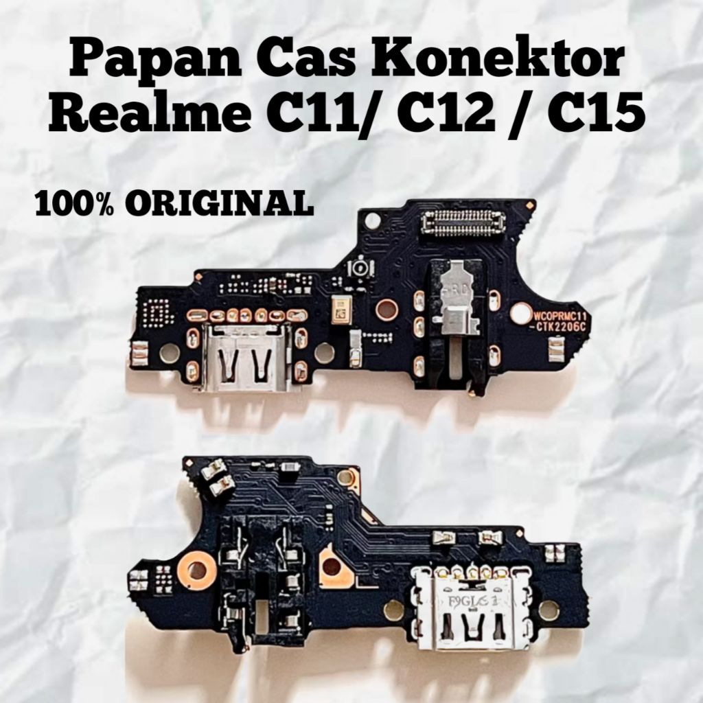 Papan Cas Charger Realme C11  / C12 / C15 Original Konektor Port Cas Board Sparepart HP