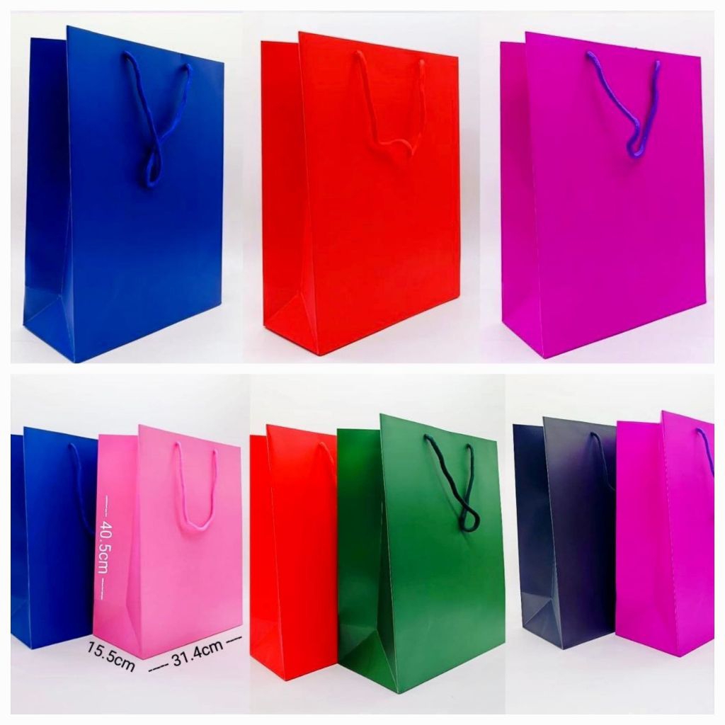 

PAPPER BAG XL WARNA POLOS HANDLE 31,4 x 40x5 cm / TAS KADO WARNA POLOS