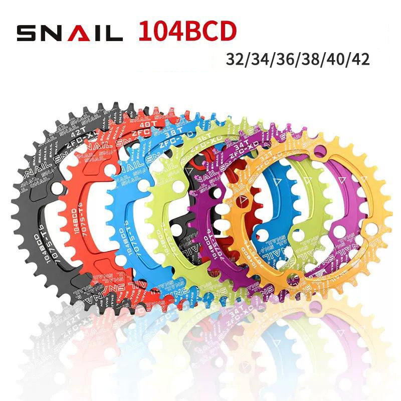 Chainring 32T 34T 36T 104BCD Round Snail Narrow Wide BCD 104 Sepeda
