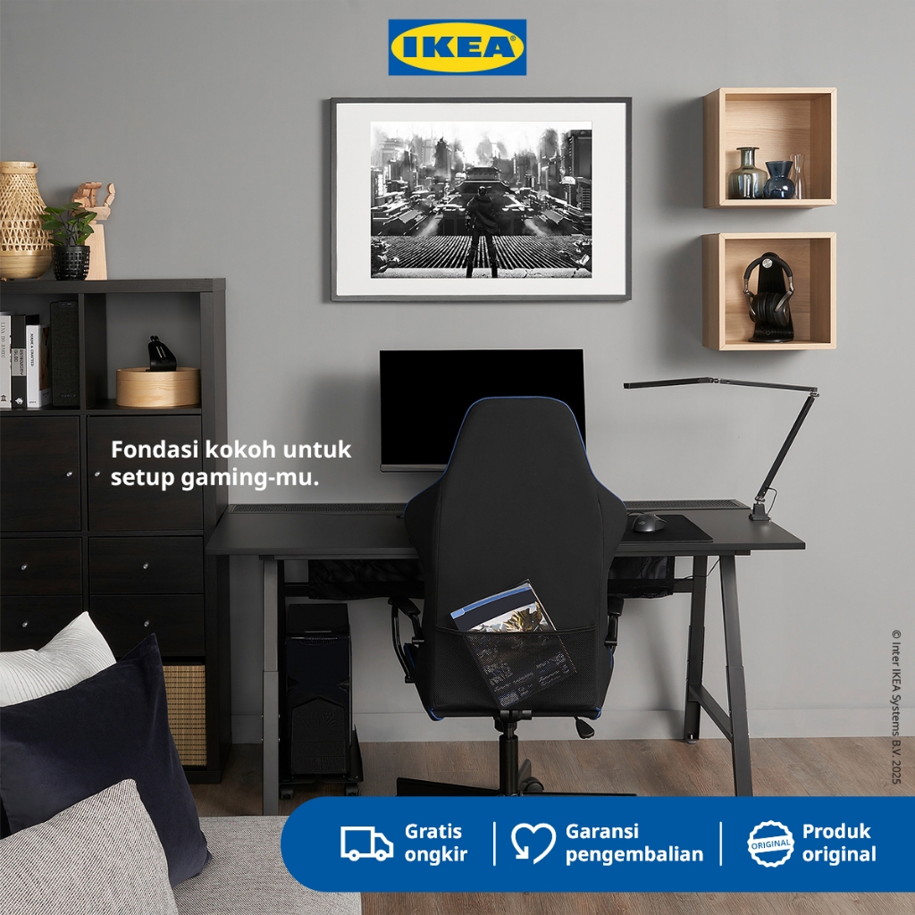 IKEA UTESPELARE Meja Gaming / Kerja Minimalis Hitam 160x80 cm