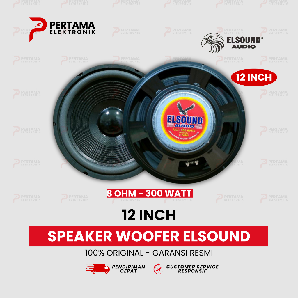 Speaker ELSOUND 12 inch Woofer Original Magnet Besar 300W