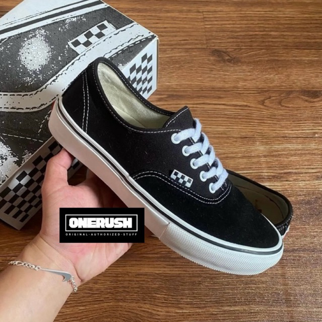Vans Skate Authentic Black White Original Resmi Navya