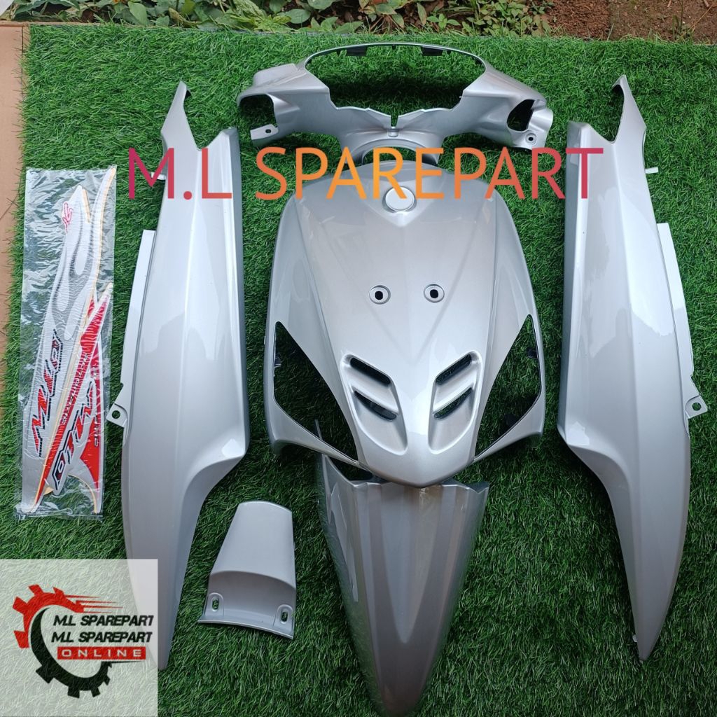 Cover full body halus yamaha mio sporty silver plus striping api 2004-2007