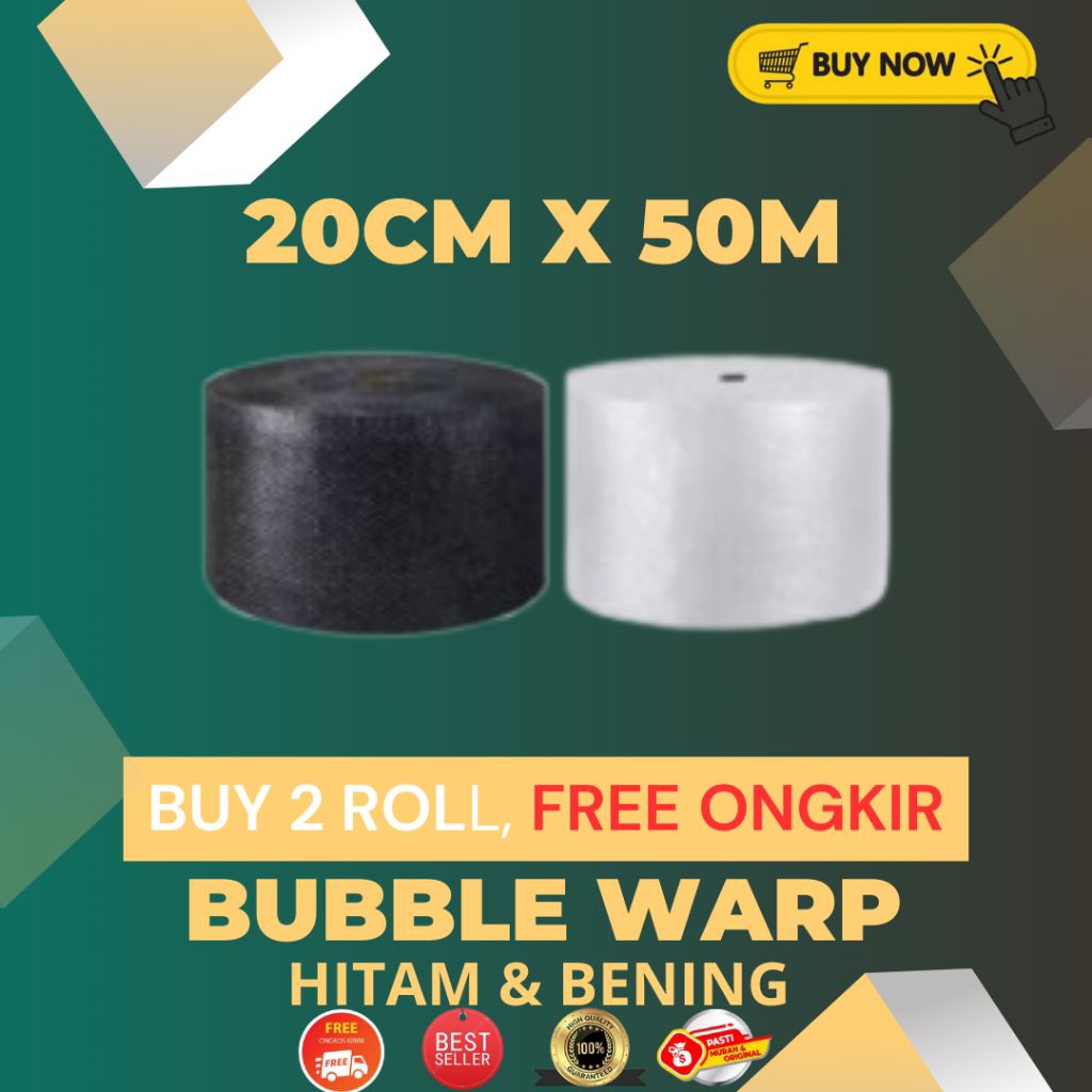 

BUBBLE WARP ROLL 20cm x 50m BUBBLE WARP PACKING PLASTIK TEBAL MURAH KUAT