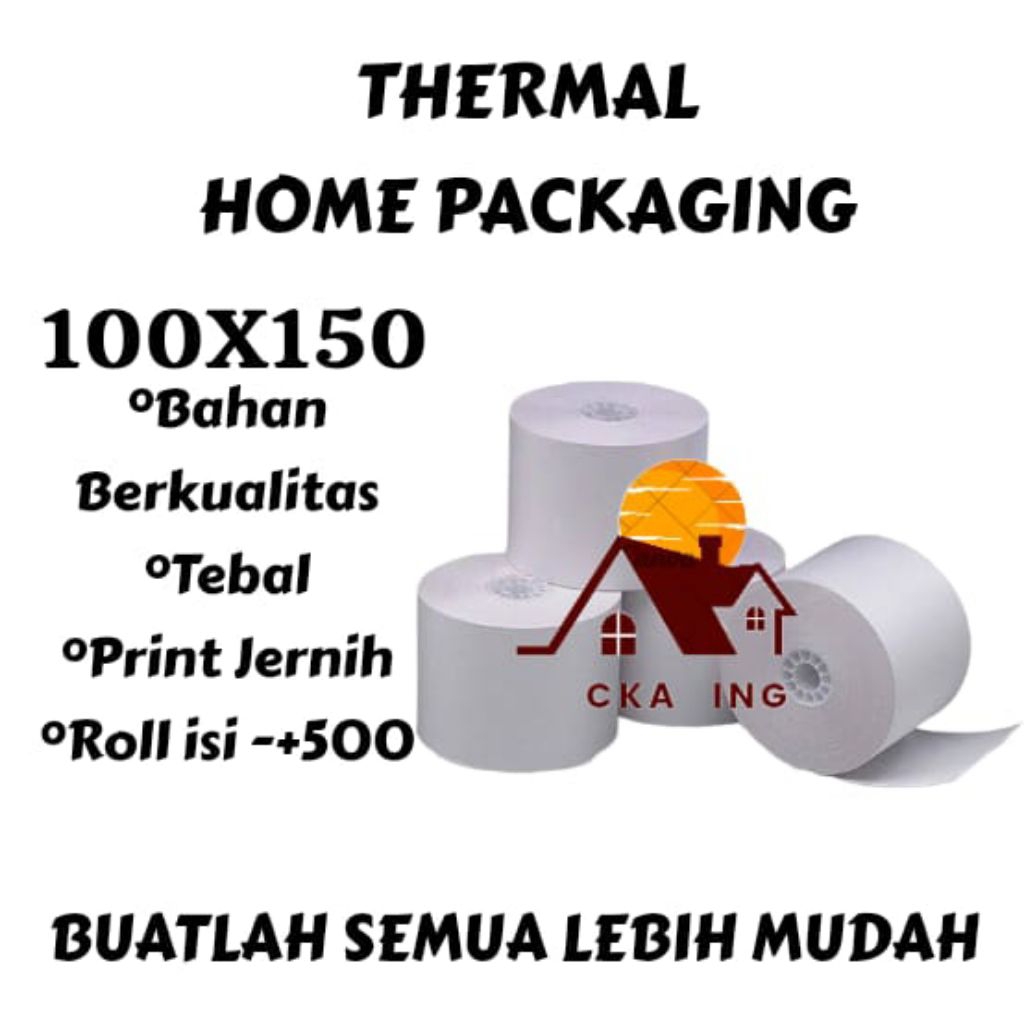 

TERMURAH - Thermal Stiker Label Roll Ukuran 100 x 150 mm isi 500 pcs / Kertas Thermal 100x150 /Thermal Label alamat resi online shop