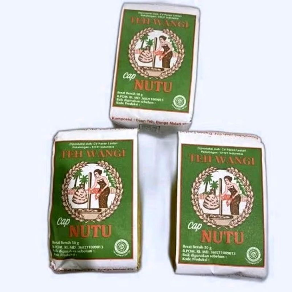 Teh cap nutu hijau teh wangi melati 1 pack isi 10pcs X 40 gram