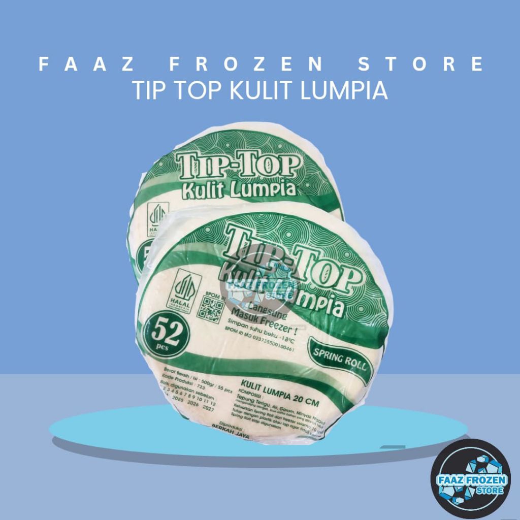 kulit lumpia TIPTOP TIP TOP TIP-TOP - MEKAR JAYA ABADI - NAUNA isi 50 lembar