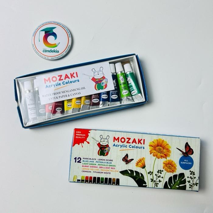 

Cat Akrilik Acrylic Colours MOZAKI 12 Warna