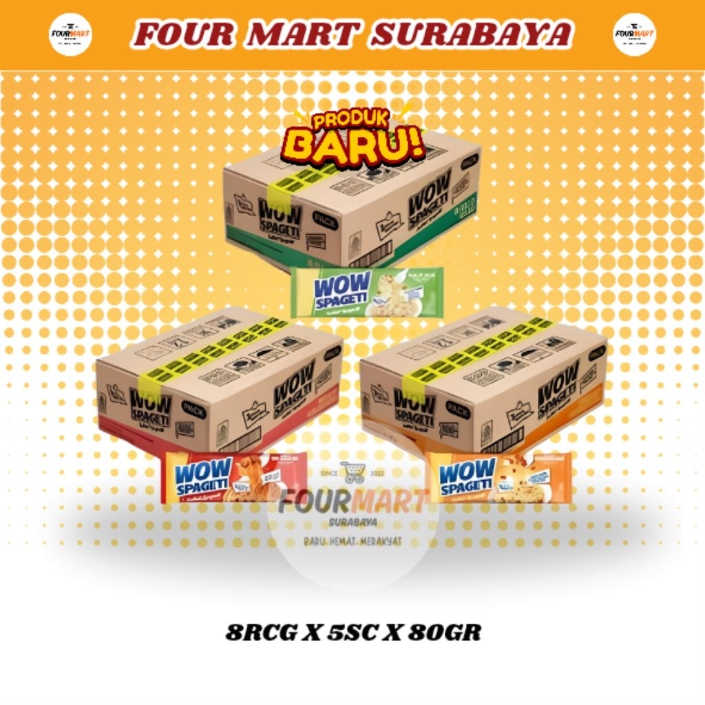 

KARTON / DUS Wow Spageti - Wow Spanghetti Sachet Instant 3 Menit Meaty Bolognese, Creamy Carbonara, Aglio Olio 75g - 80g