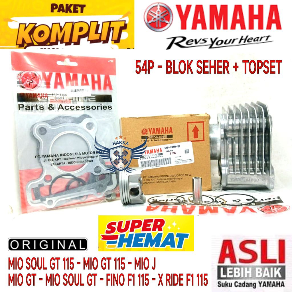 54P ORIGINAL BLOK SEHER + TOPSET YAMAHA MIO SOUL GT 115, BLOK SEHER MIO GT 115, BLOK SEHER YAMAHA MI