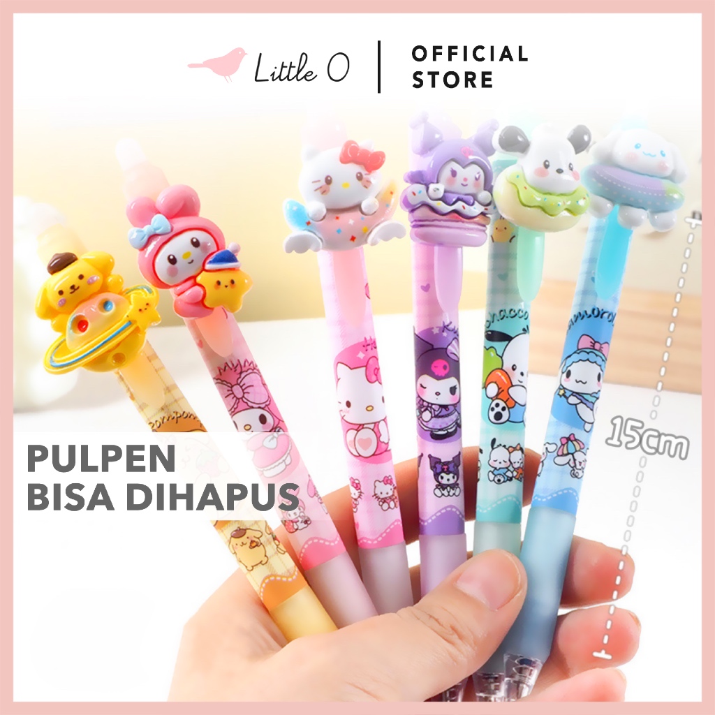 

LITTLE O KAPIBARA Erasable Pulpen Bisa Di Hapus Pen Erasable Click Pulpen Gel Cetek