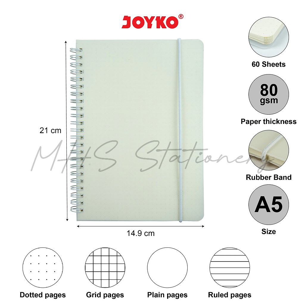 

Joyko NB-700 Dotted titik Plain Polos Grid Kotak Ruled Garis Notebook Diary Agenda Buku Catatan