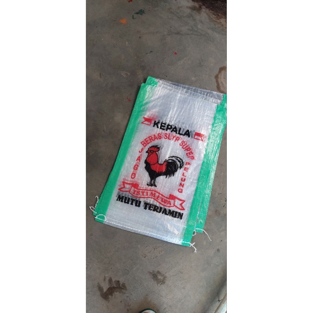 

karung beras 5kg cap ayam jago