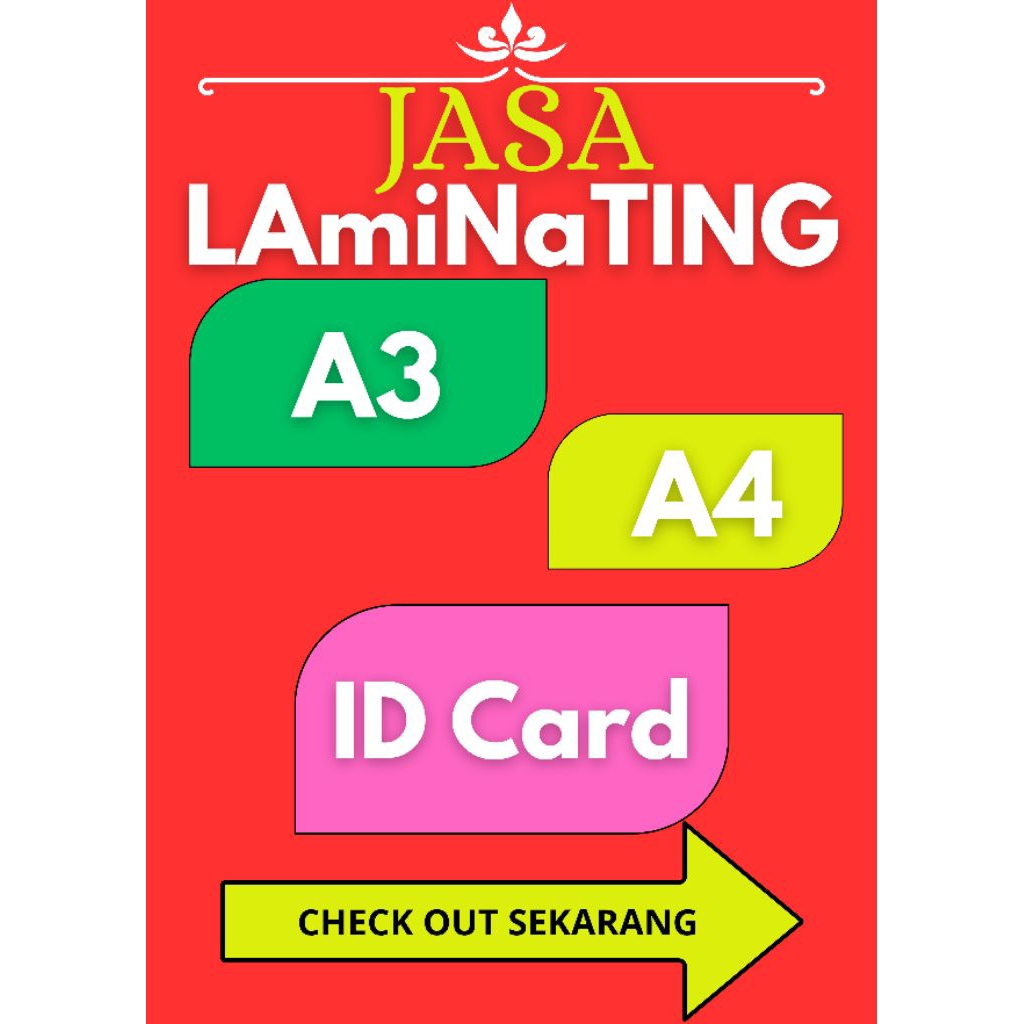 

Laminating A4/F4/A3/Layanan laminating/Pres