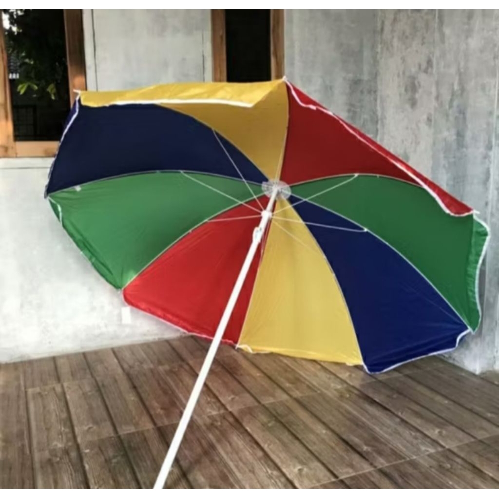 Payung Tenda Jualan Motif Pelangi - Payung Pantai Lipat