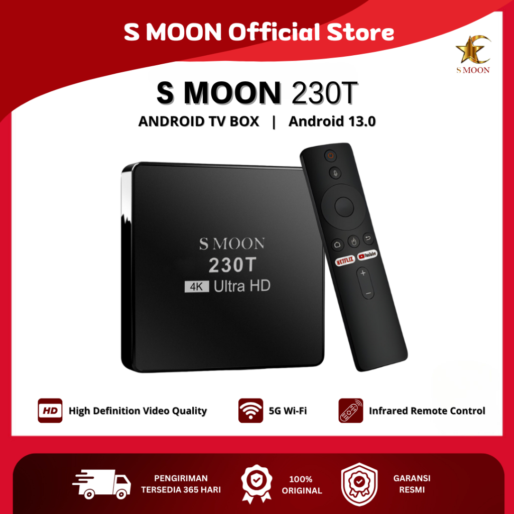 Smoon 230TA  Google TV - Voice Note - Android TV Box - Youtube - Netflix - Wifi - 2+32gb - Internet