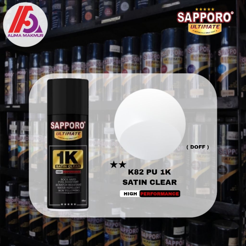 Sapporo Ultimate K82 1K Satin Clear Clear Gloss 400ml / Sapporo Clear Gloss / Pilok Clear Gloss / Ca