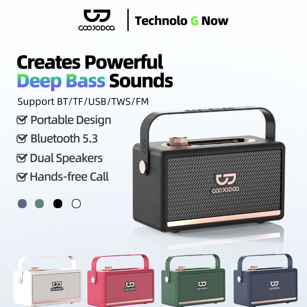 Goojodoq Marshall style Bluetooth speaker 5.3 BT Wireless Connection Support Hands free Calls Enhanc