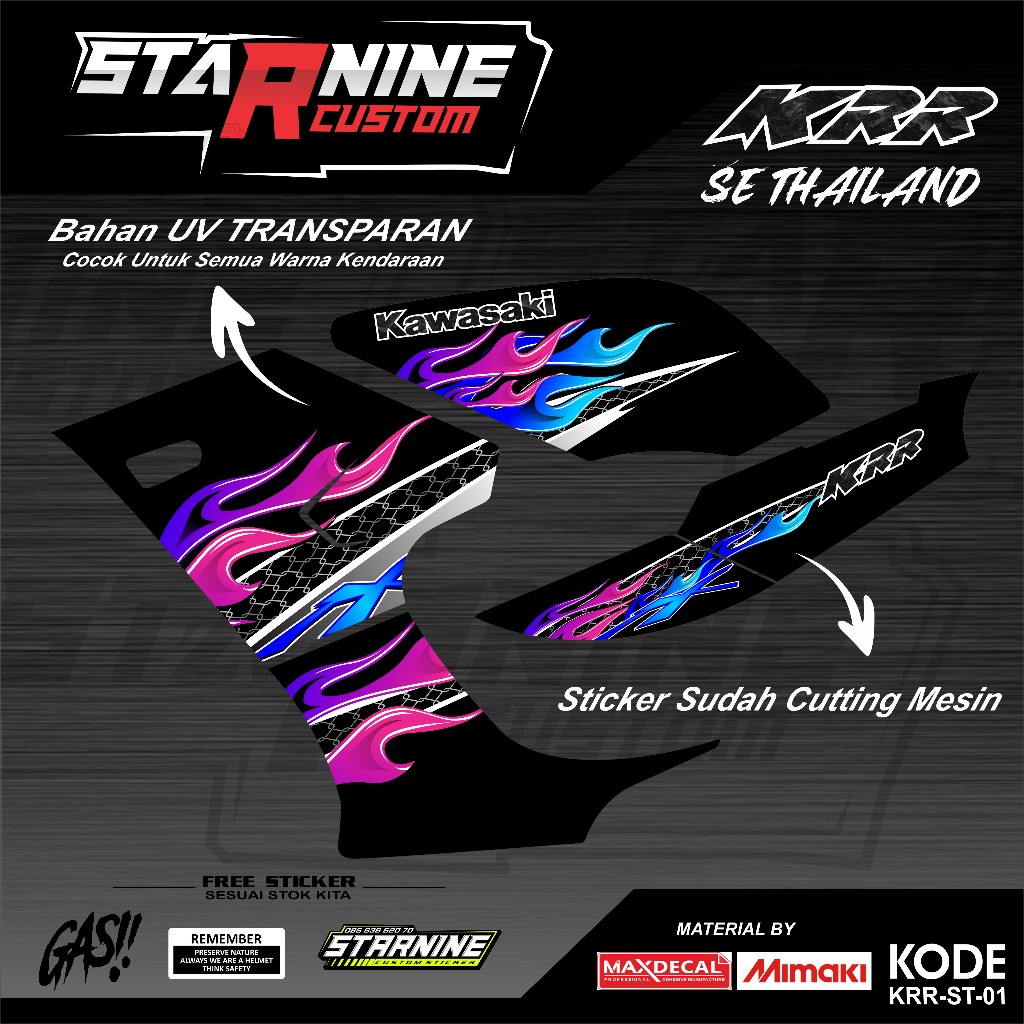 Striping ninja KRR SRR SE transparan sticker ninja krr kode KRR-ST-01