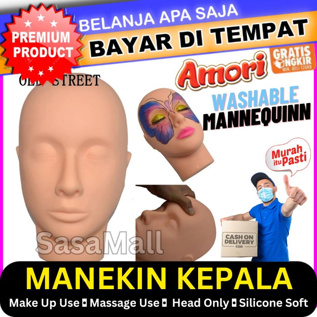 Patung Wajah Amara / Manekin / Make Up / Muka Untuk Belajar Rias Dan Model Bulu Mata Silikon Mannequ