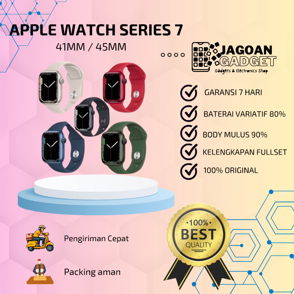Apple Watch / iWatch Series 7 FREE RUBBER STRAP & BUMPER 41MM 45MM Second ORIGINAL - JG