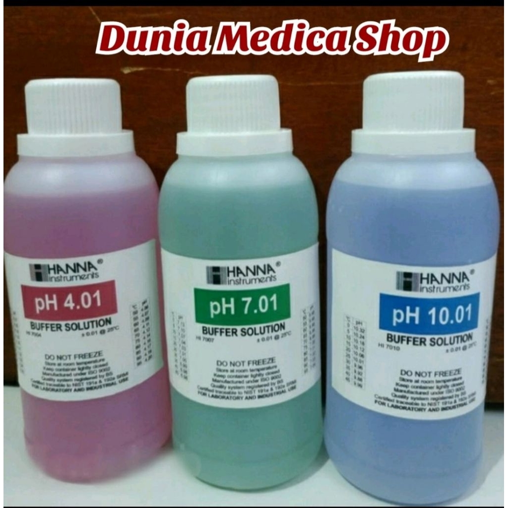 hanna instrument cairan buffer solution ph4/ph7/ph10 500ml
