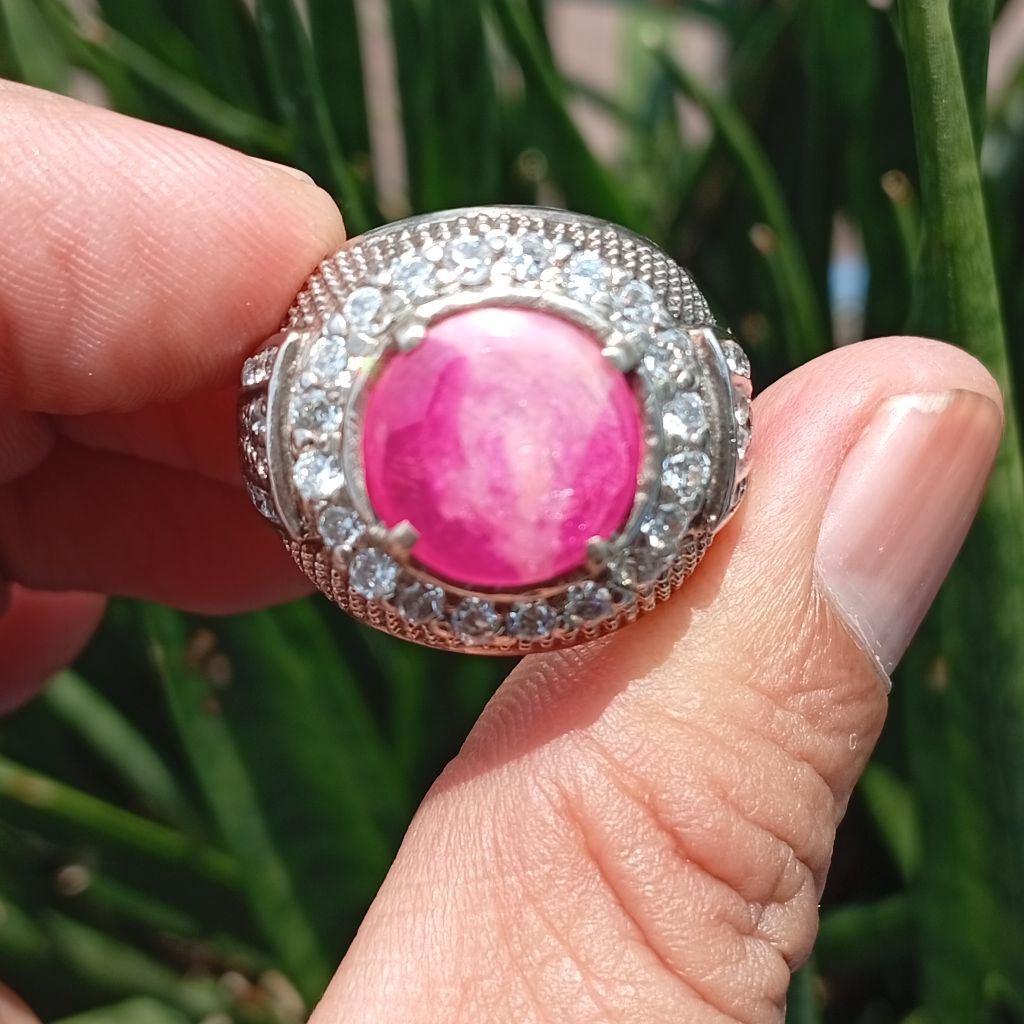 Natural Ruby Burma 3.90 ct ring perak