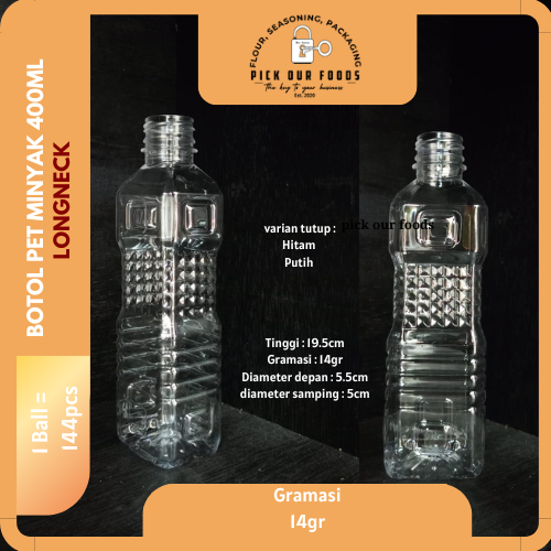 Botol Plastik Minyal 400ml | Botol Minyak Plastik 400ml | Botol Minyak Goreng / Botol Minyak Kelapa