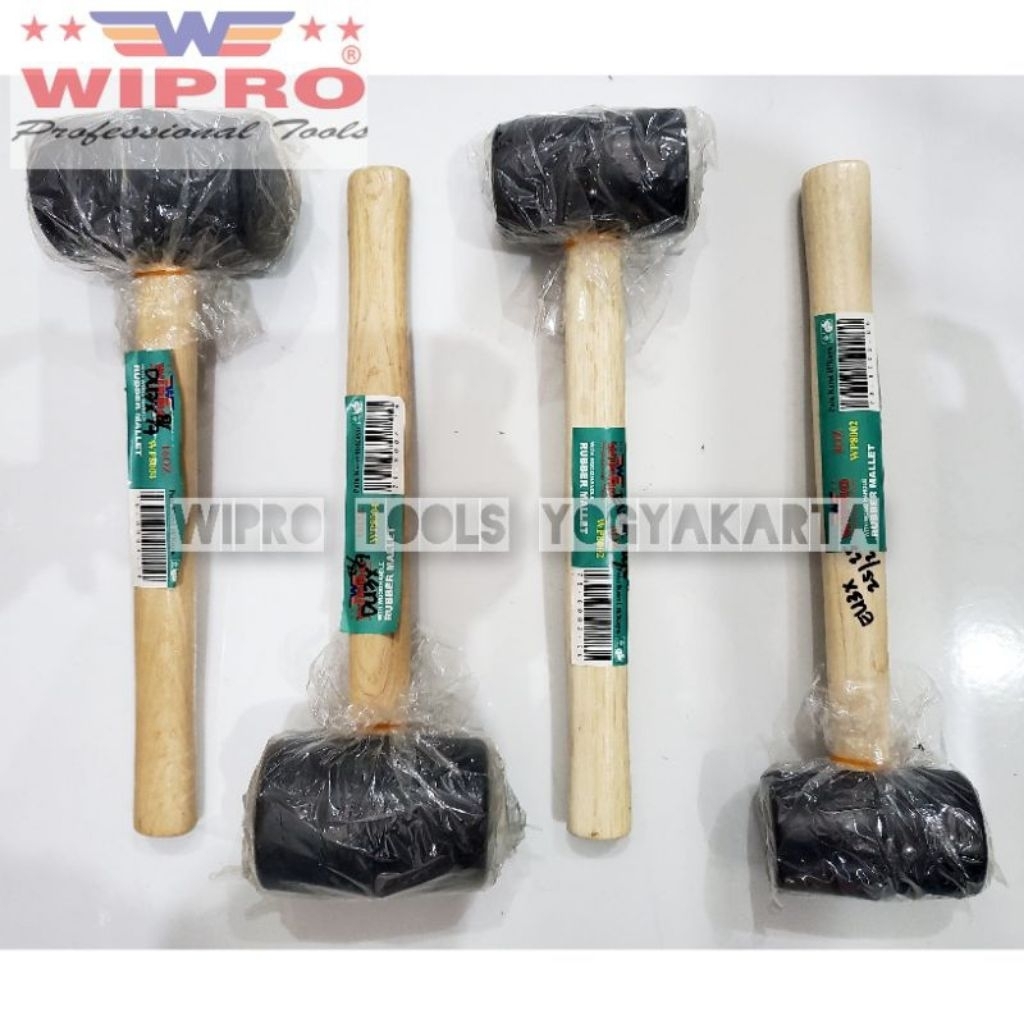 Wipro Palu Karet Handle Kayu 80Z - 160Z WP 8002 - WP 8004 / Palu Karet Wipro