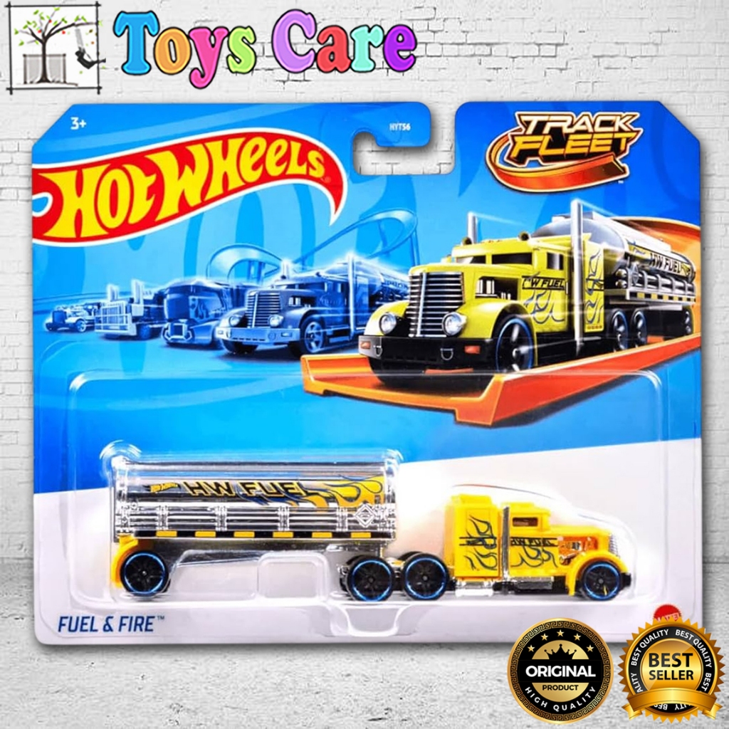 Hot Wheels Track Fleet Fuel & Fire Truck Trailer