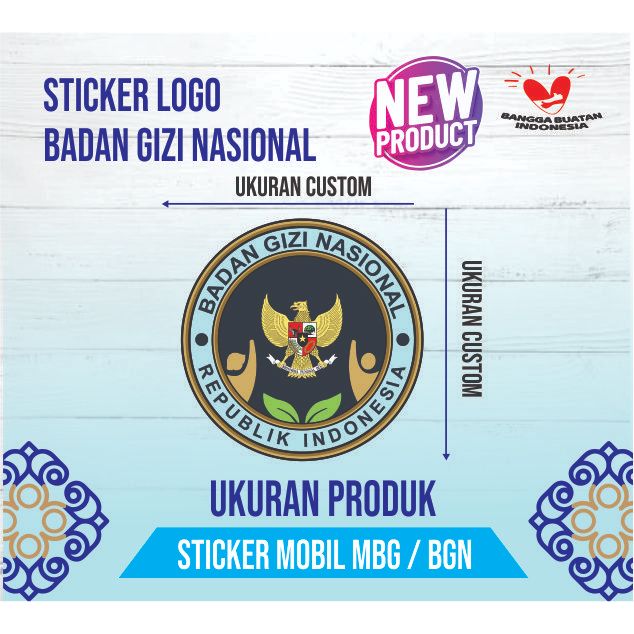 STICKER LOGO GIZI NASIONAL MBG / STICKER LOGO BGN 1 PCS UKURAN CUSTOM