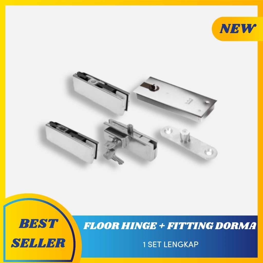 DORMA BTS 80 Floor Hinge Set Fitting PT 10 PT 20 US 10 - Engsel Tanam Pintu Kaca Tempered Kuat & Tah
