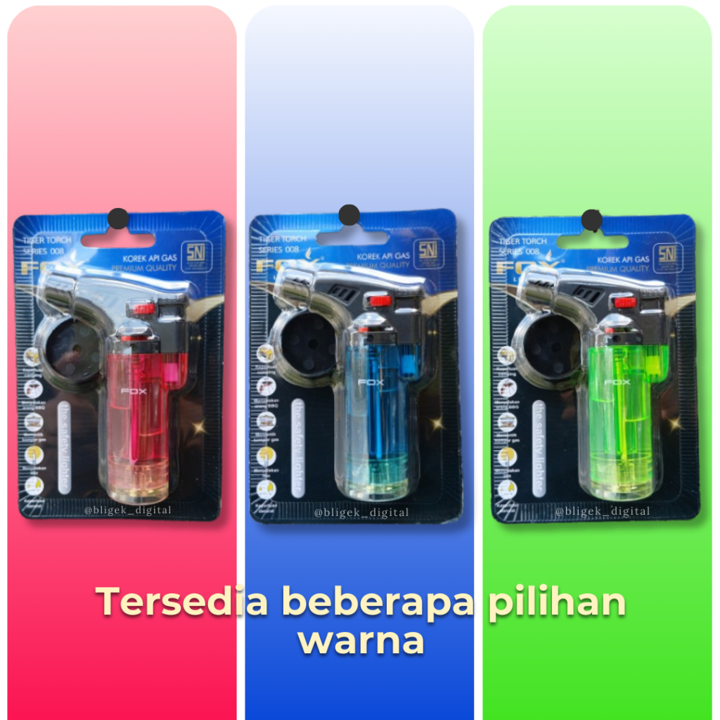 Korek Gas Jumbo / Korek Api Torch Merk FOX (Tiger 008)