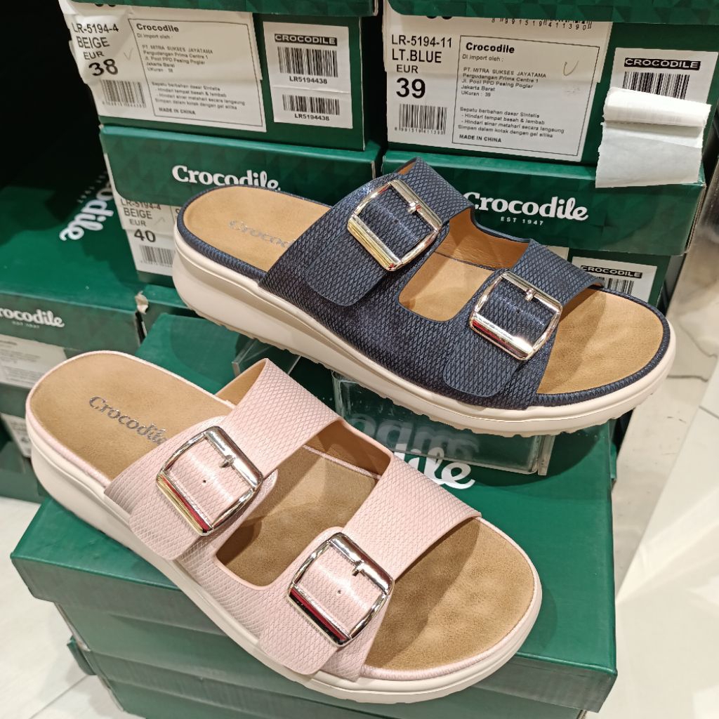 sandal wanita flat sol 3cm CROCODILE original matahari