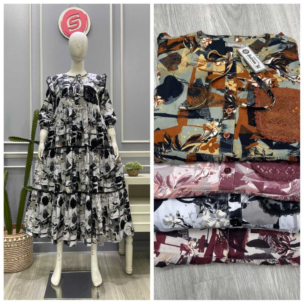 Gamis Salvina Bordir / Midi Salvina Original