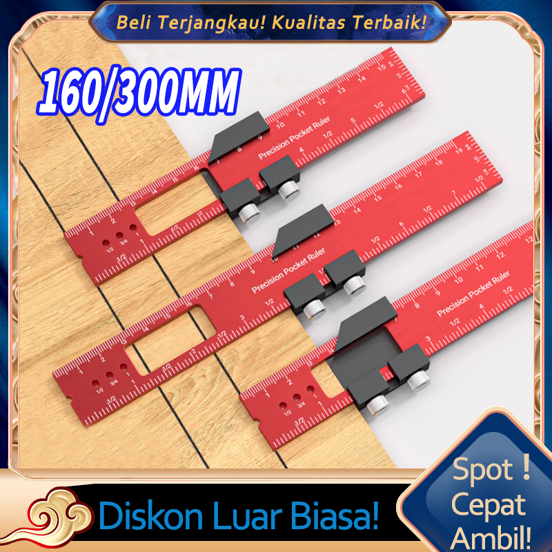 

Penggaris Saku Presisi Penggaris Geser Logam Inci dan Metrik Penggaris dengan Penghenti Geser
