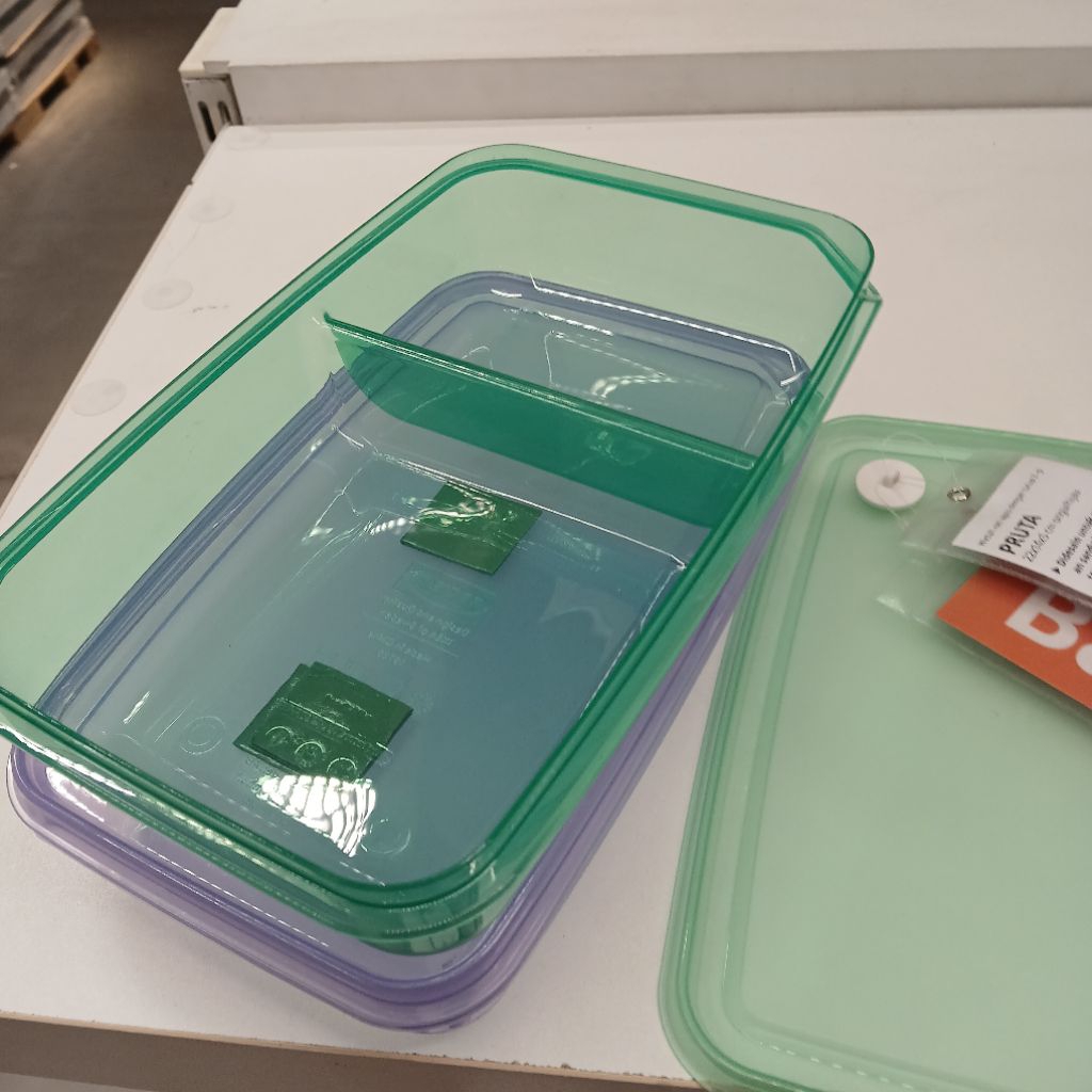 Food container dg sekat 2pc kotak sandwich kompartemen tutup plastik