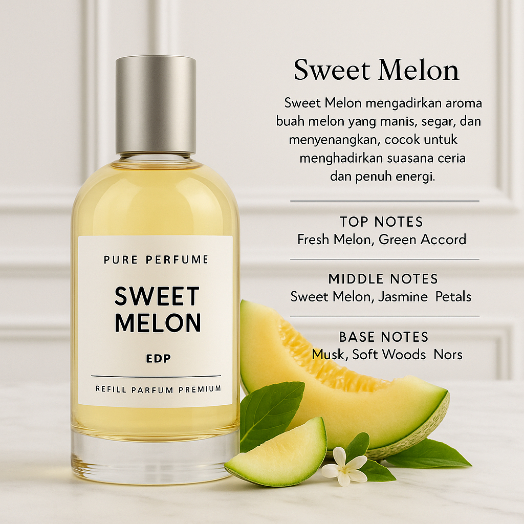 SWEET MELON BY PURE PERFUME | REFILL PARFUM PREMIUM UNISEX TAHAN LAMA