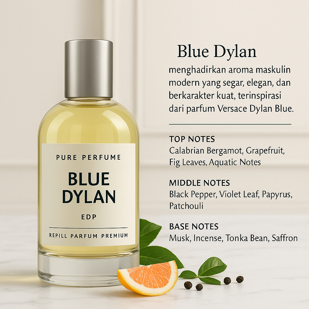 BLUE DYLAN BY PURE PERFUME | REFILL PARFUM PREMIUM PRIA TAHAN LAMA