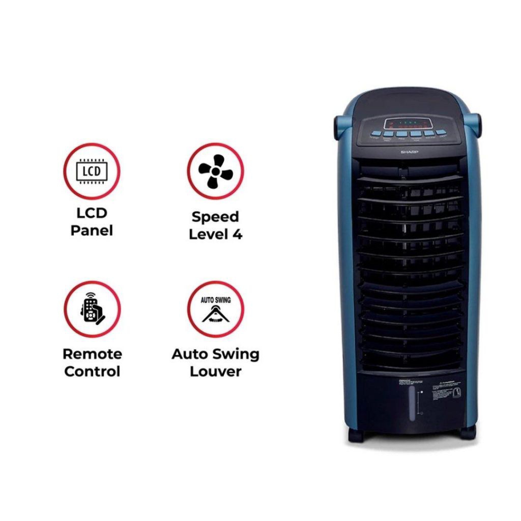 sharp air cooler floor standing pendingin udara hemat listrik