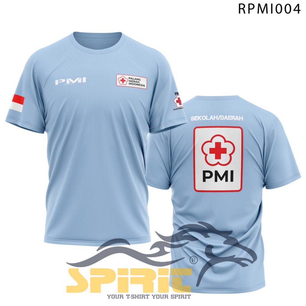 Kaos PMI Lengan Pendek Baju Palang Merah Indonesia Seragam Relawan Sekolah Katun 24s Premium Unisex
