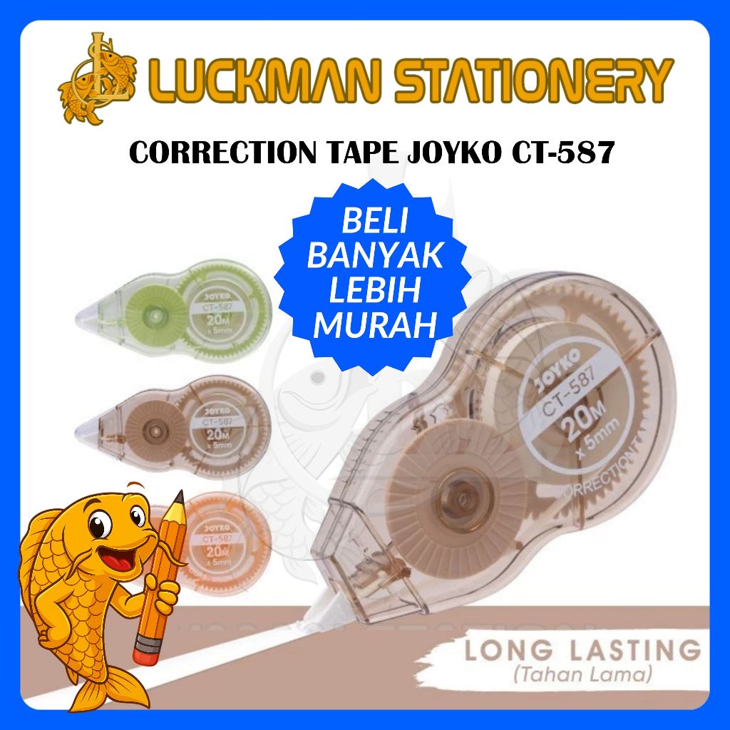 

CORRECTION TAPE JOYKO CT-587 20MX5MM / PITA KOREKSI / TIPE X STIPO KERTAS