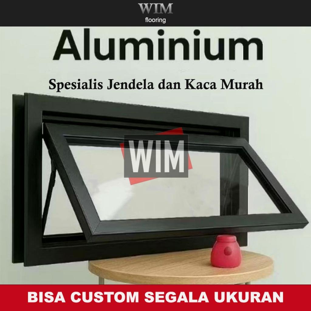 Jendela Bouven bukaan jungkit Alumunium Merk Dacon/Aluxy