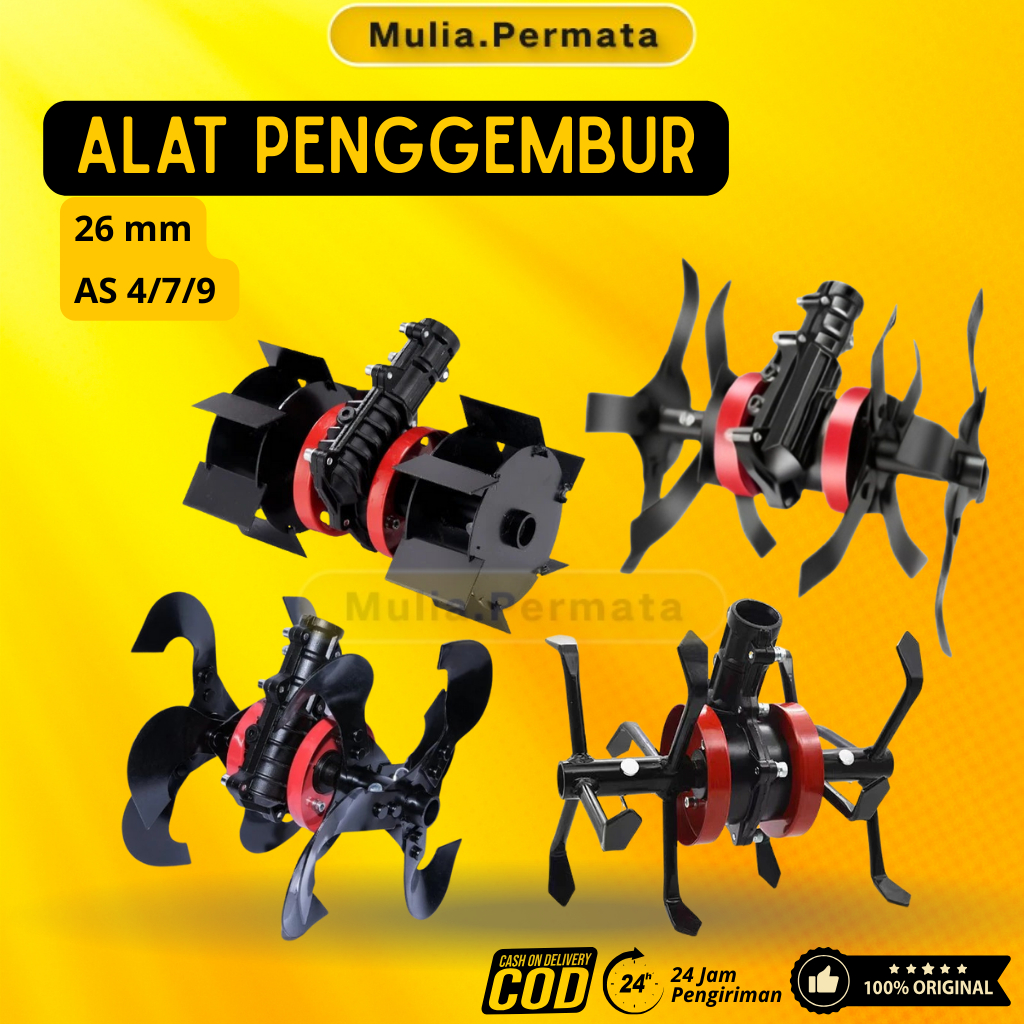 Moketa Alat Penggembur Tanah Mesin Potong Rumput Cakar Cangkul Lurus Sekop TILLING HEAD 26/ AS 9,7,4