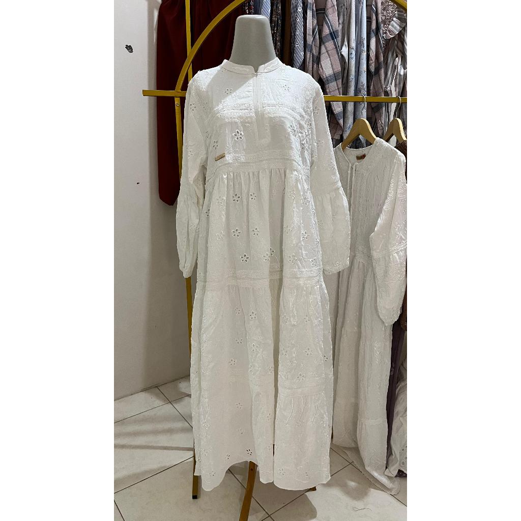 GAMIS KATUN BORDIR NAJWA size M warna Putih