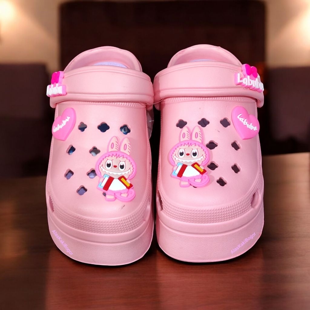 Sandal Fuji Anak Perempuan Labubu Tali Belakang Berkarakter Lucu 1 - 10 Tahun Sendal Baim Crocs Anak