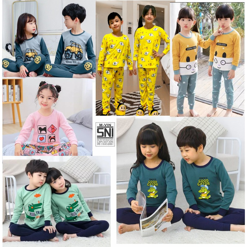 Baju Tidur anak/Setelan baju Tidur Anak/Baju tidur anak laki perempuan - Setelan panjang anak 1-12Ta