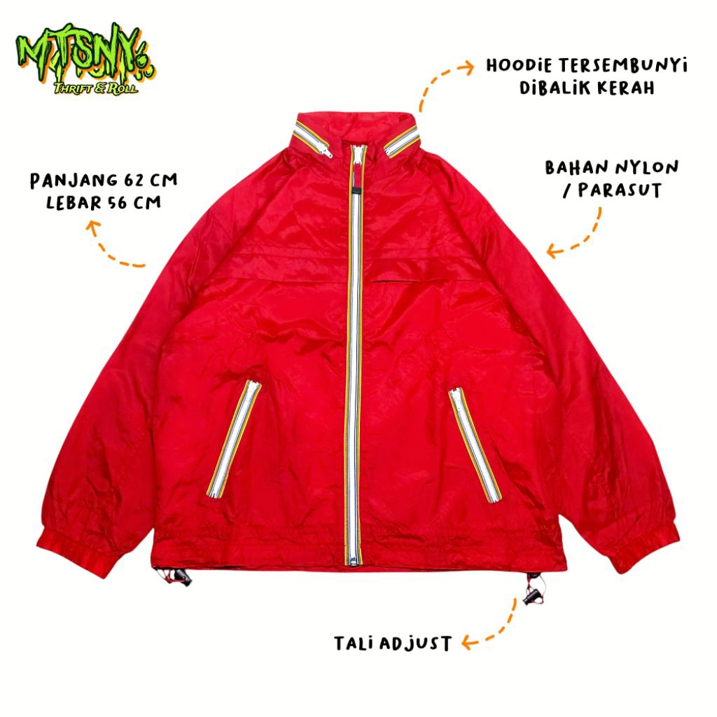 Jaket Olahraga Outdoor Running Track Jacket GAP Kids Merah Vintage