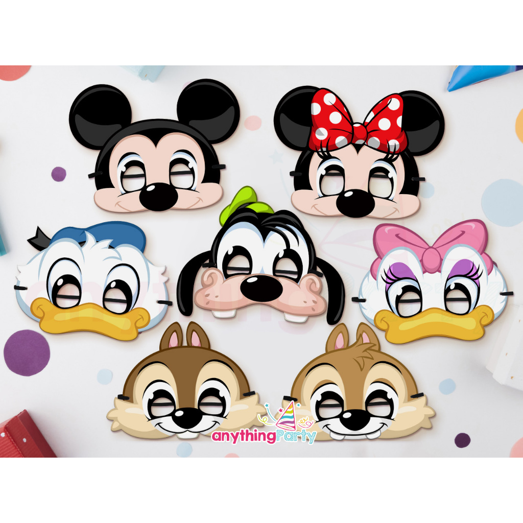 Mickey Minnie Donald Daisy Goofy Topeng Pesta Ultah Anak Karakter Kartun / Birthday Party Mask Miki 